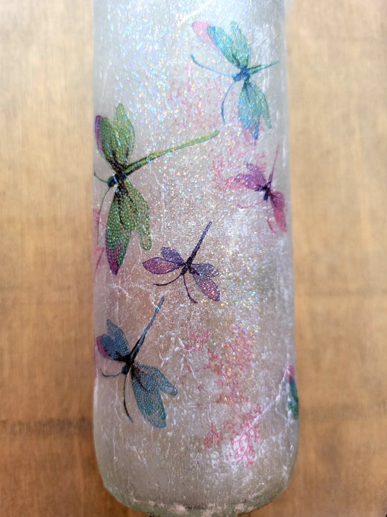 Decoupage Dragonfly Wine Bottle Lamp - Quantock Inspiration