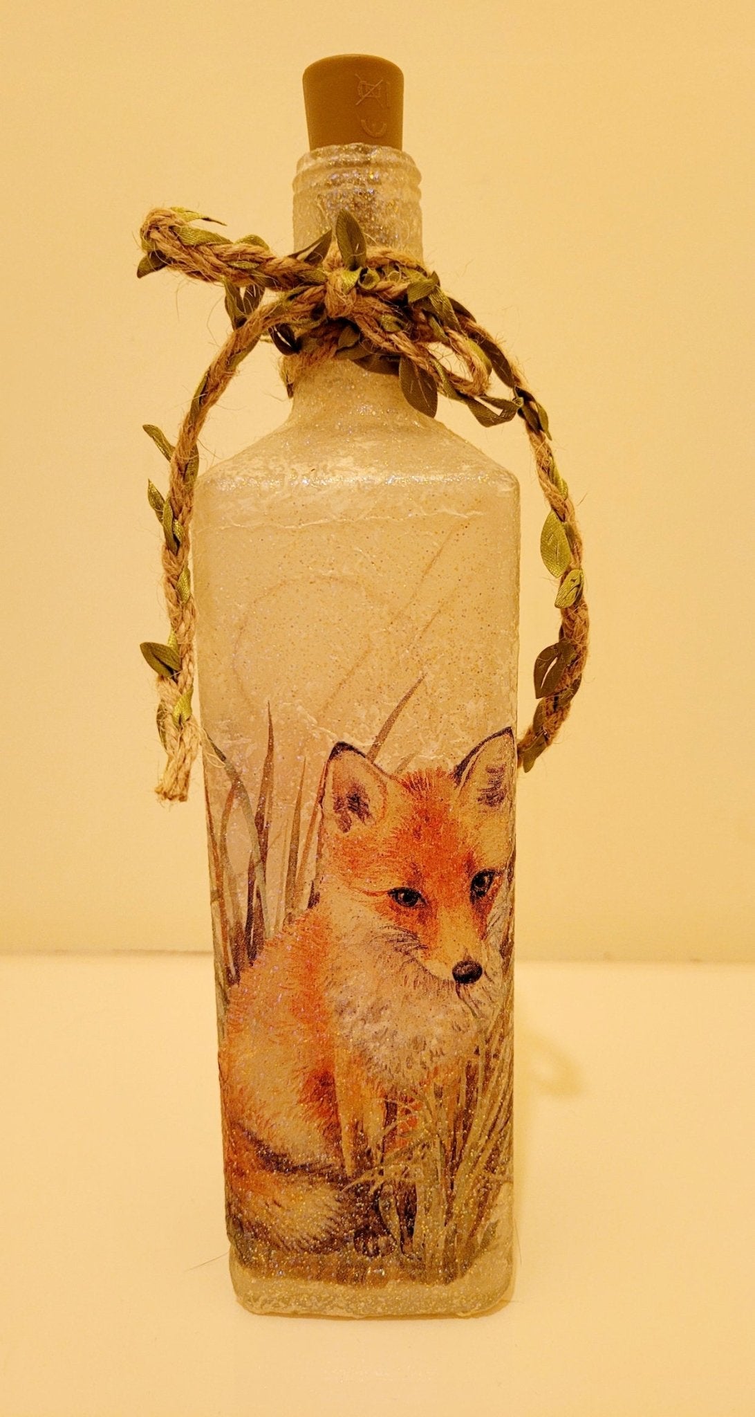 Decoupage Fox Bottle Lamp - Quantock Inspiration