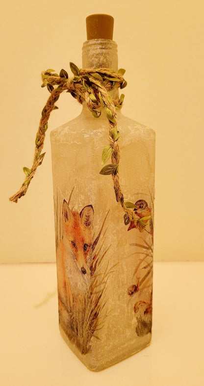 Decoupage Fox Bottle Lamp - Quantock Inspiration