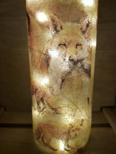 Load image into Gallery viewer, Decoupage Fox Light Up Bottle - Quantock Inspiration
