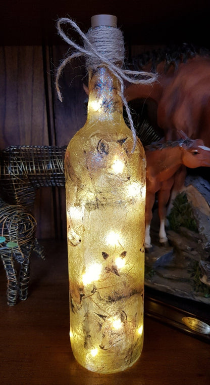Decoupage Fox Light Up Bottle - Quantock Inspiration