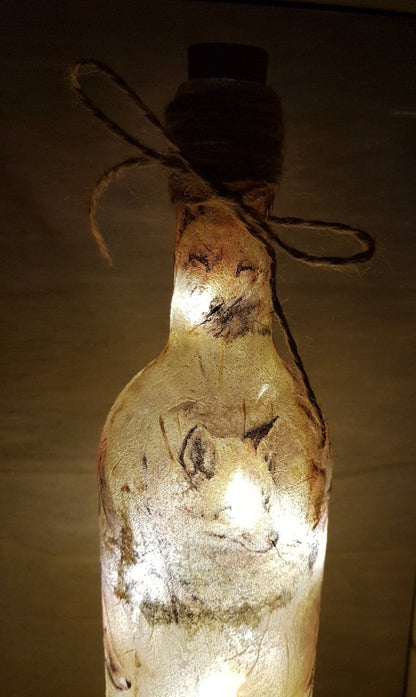 Decoupage Fox Light Up Bottle - Quantock Inspiration