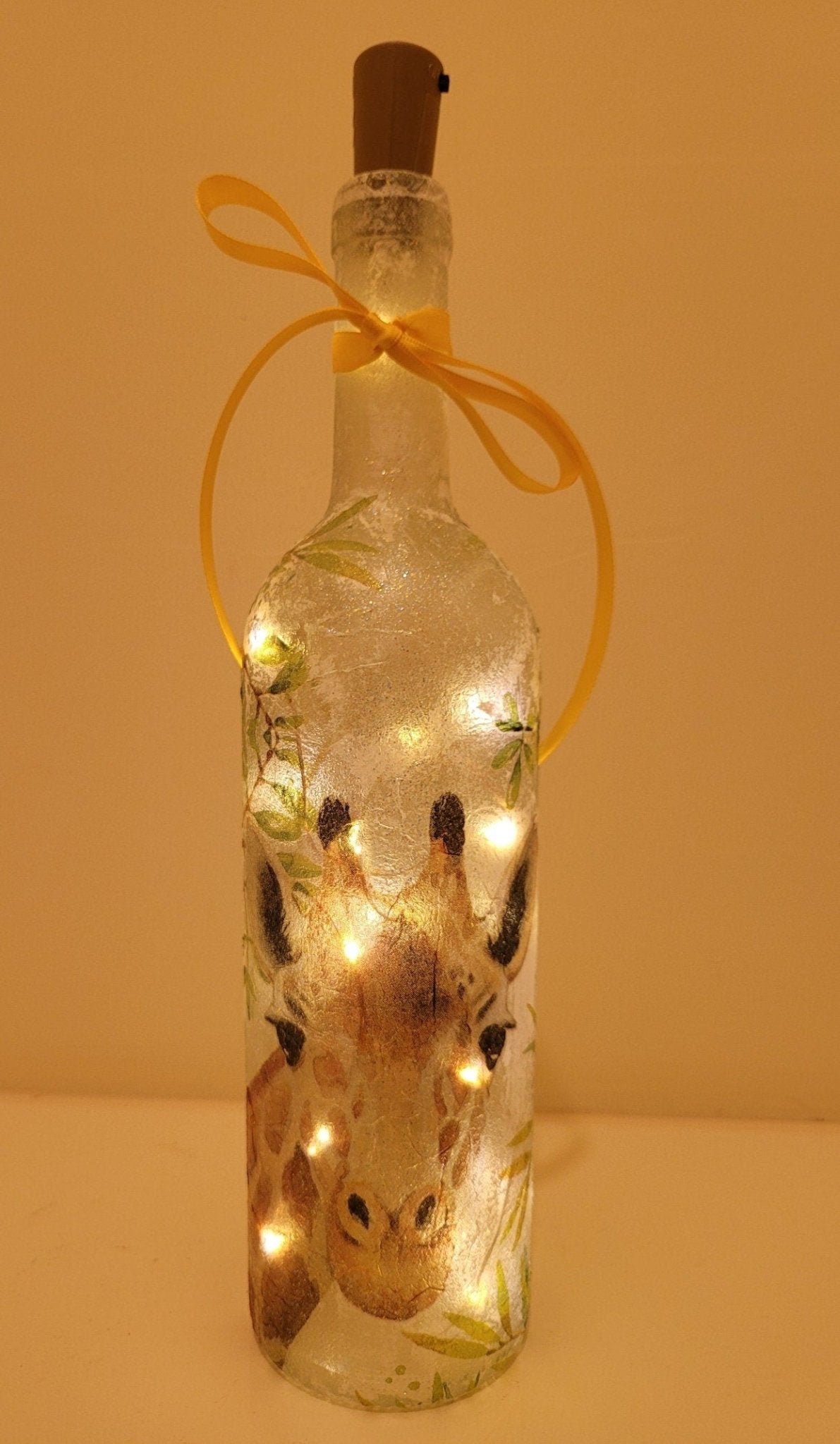 Decoupage Giraffe Bottle Lamp - Quantock Inspiration