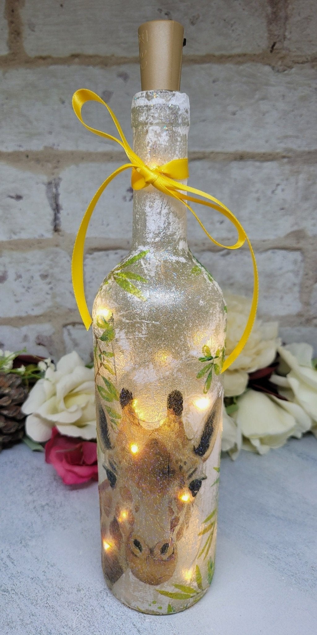 Decoupage Giraffe Bottle Lamp - Quantock Inspiration