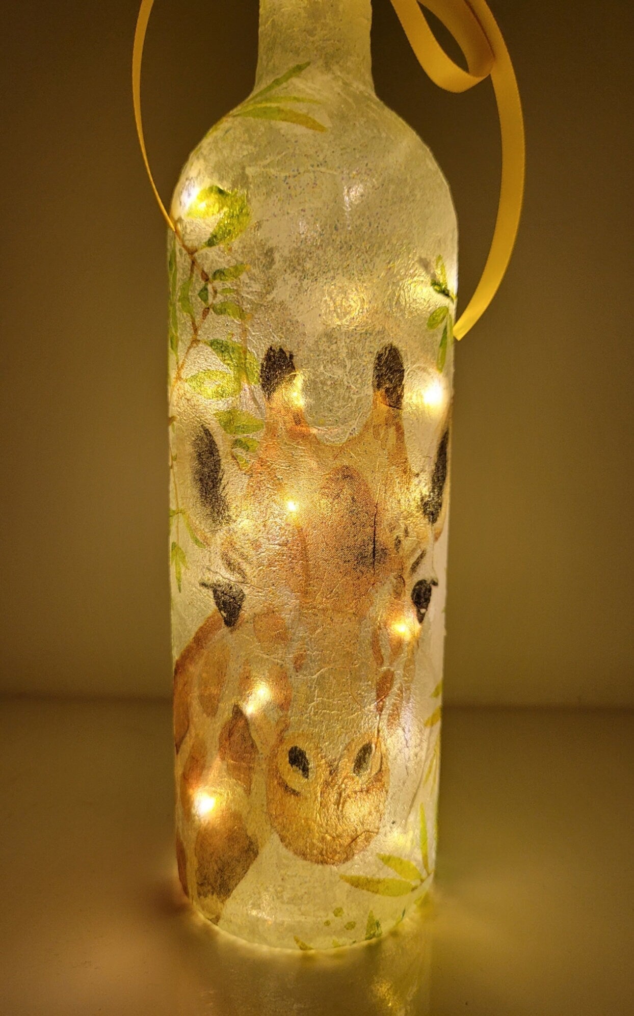 Decoupage Giraffe Bottle Lamp - Quantock Inspiration