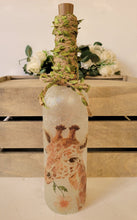 Load image into Gallery viewer, Decoupage Giraffe Bottle Lamp with Jute twine - Quantock Inspiration

