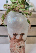 Load image into Gallery viewer, Decoupage Giraffe Bottle Lamp with Jute twine - Quantock Inspiration
