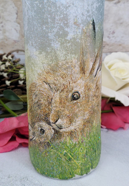 Decoupage Hare Bottle Lamp - Quantock Inspiration