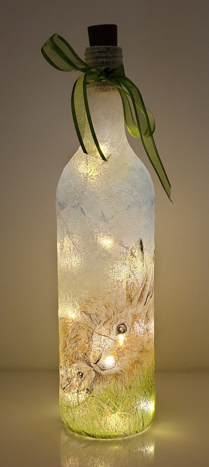 Decoupage Hare Bottle Lamp - Quantock Inspiration