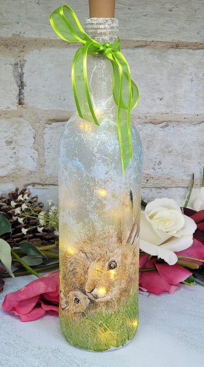 Decoupage Hare Bottle Lamp - Quantock Inspiration