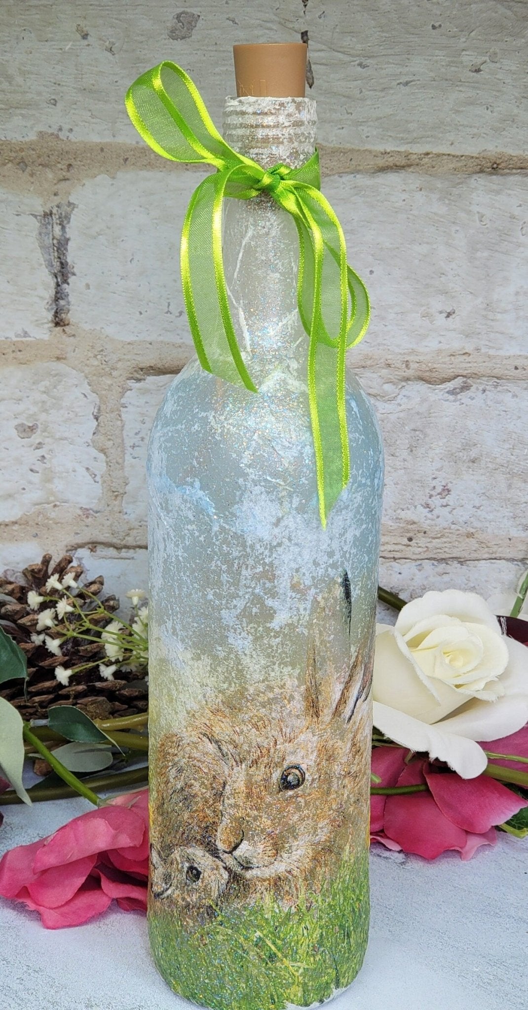Decoupage Hare Bottle Lamp - Quantock Inspiration