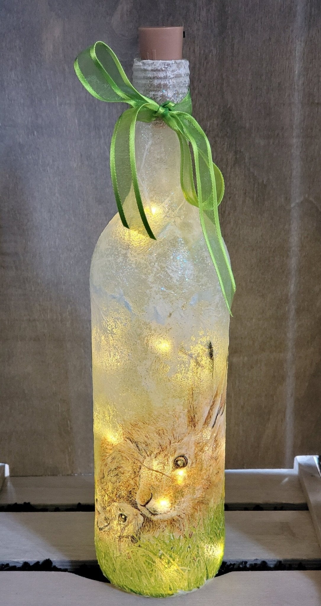 Decoupage Hare Bottle Lamp - Quantock Inspiration