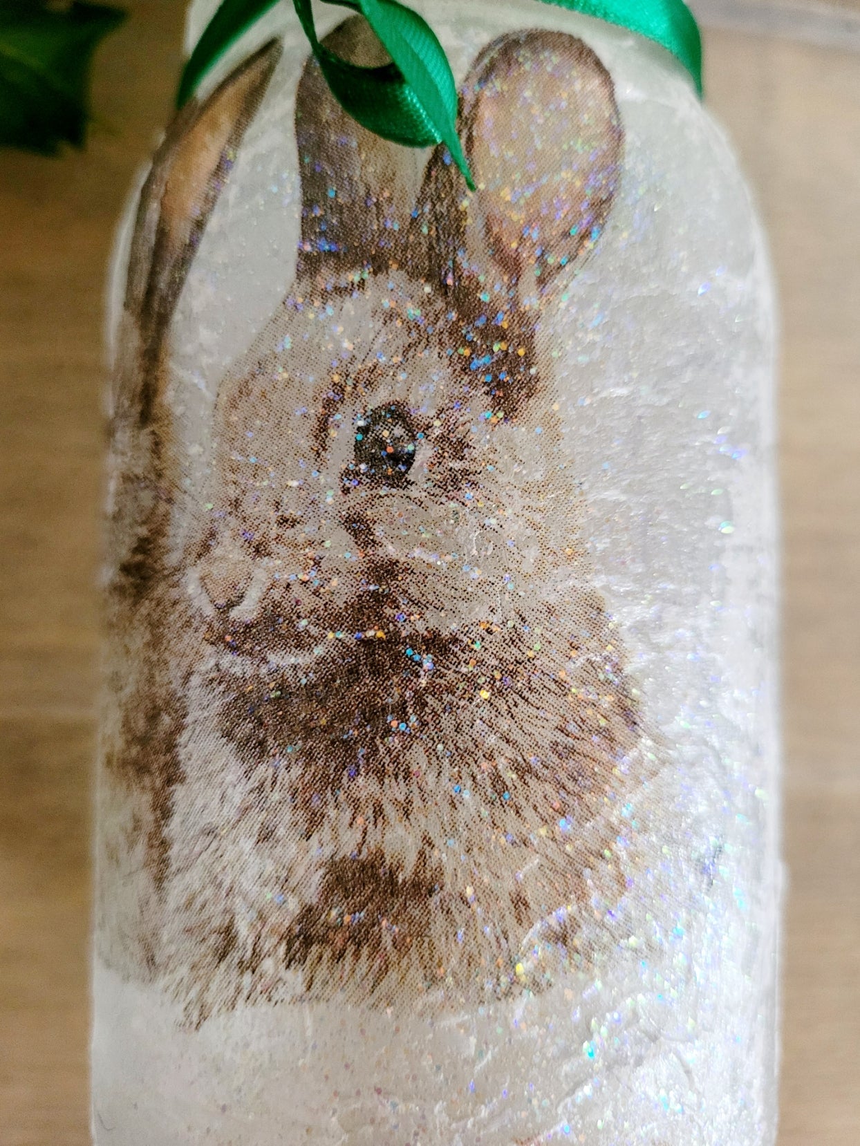 Decoupage Hare Lantern with Flameless Candle - Quantock Inspiration
