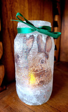 Load image into Gallery viewer, Decoupage Hare Lantern with Flameless Candle - Quantock Inspiration
