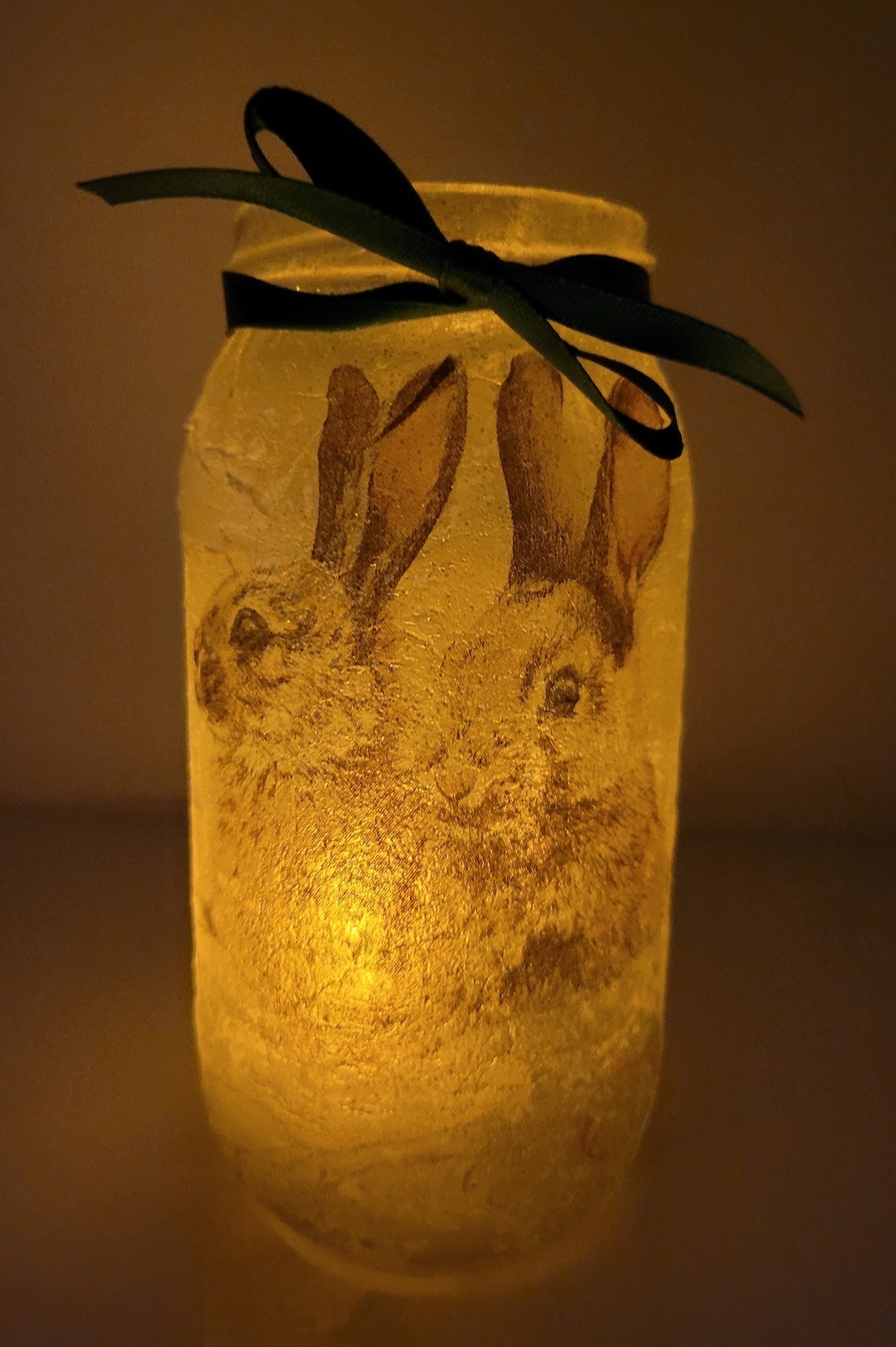 Decoupage Hare Lantern with Flameless Candle - Quantock Inspiration