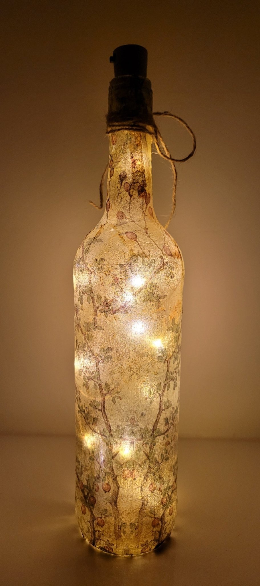 Decoupage Hedgehog Bottle Lamp - Quantock Inspiration
