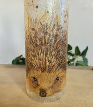Load image into Gallery viewer, Decoupage Hedgehog String Bottle Lamp - Quantock Inspiration

