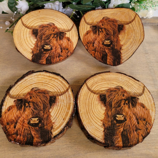 Decoupage Highland Cow Coasters - Quantock Inspiration