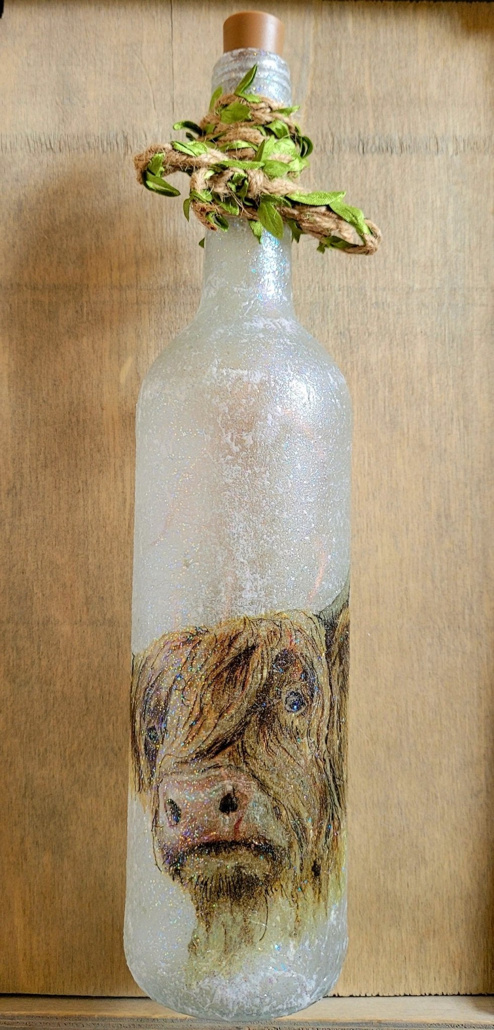 Decoupage Highland Cows Bottle Lamp - Quantock Inspiration