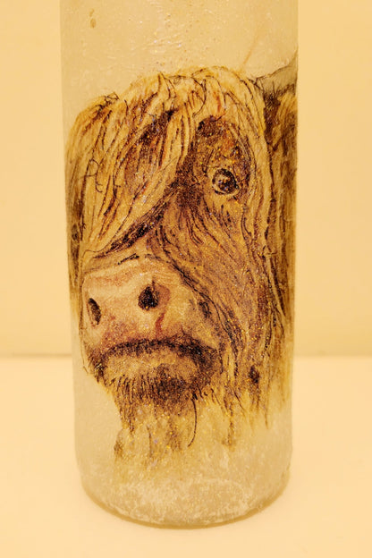 Decoupage Highland Cows Bottle Lamp - Quantock Inspiration