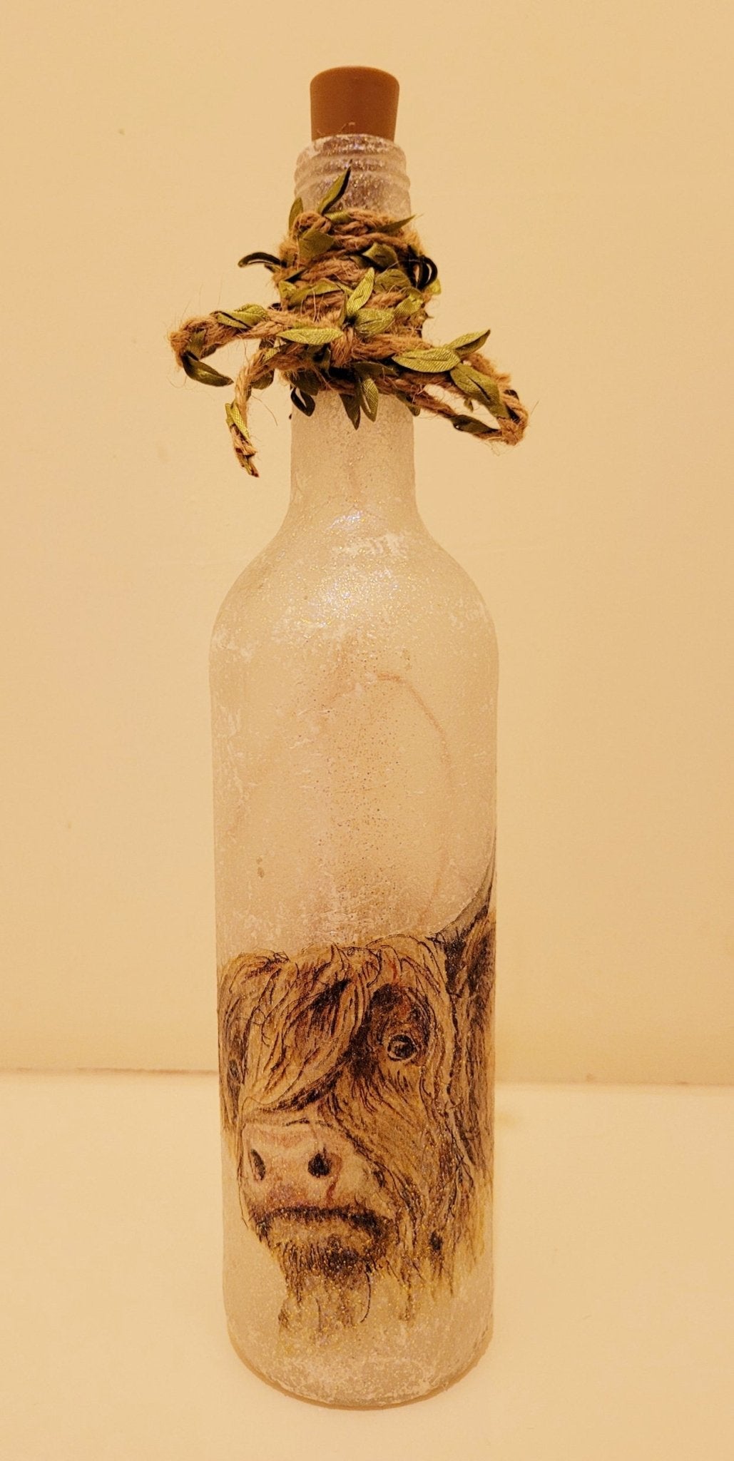Decoupage Highland Cows Bottle Lamp - Quantock Inspiration