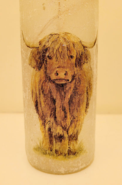Decoupage Highland Cows Bottle Lamp - Quantock Inspiration