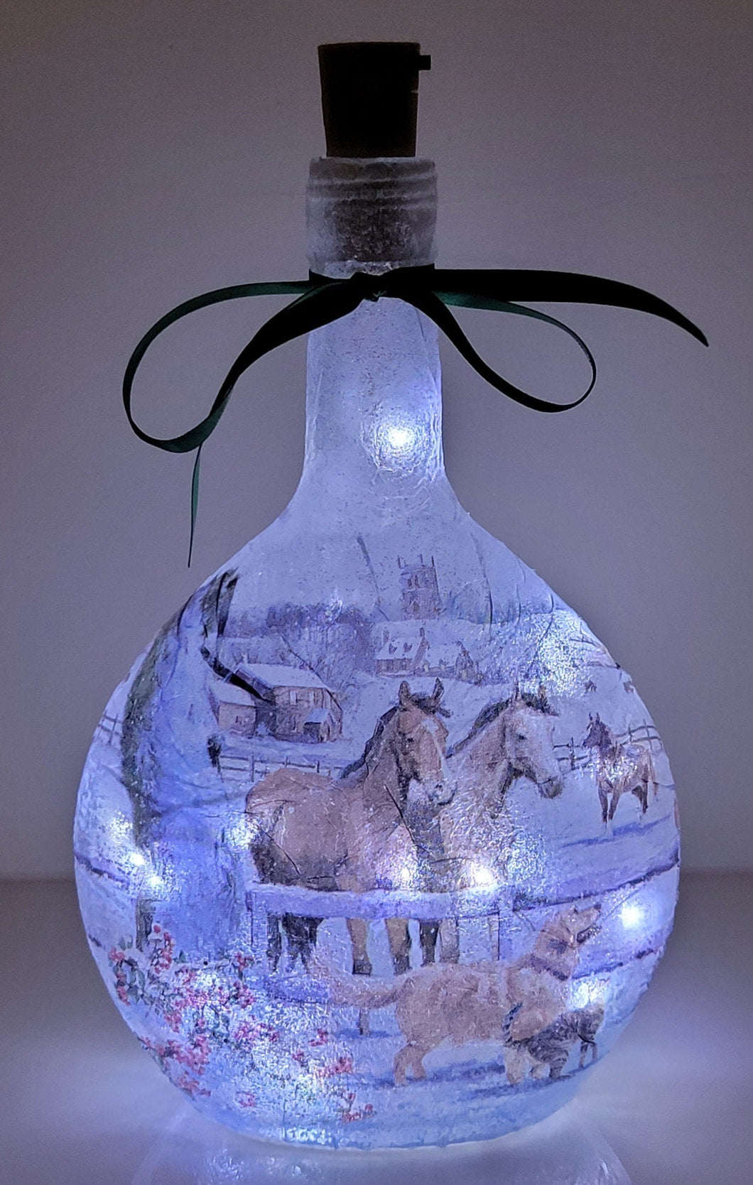 Decoupage Horse Bottle Lamp - Quantock Inspiration