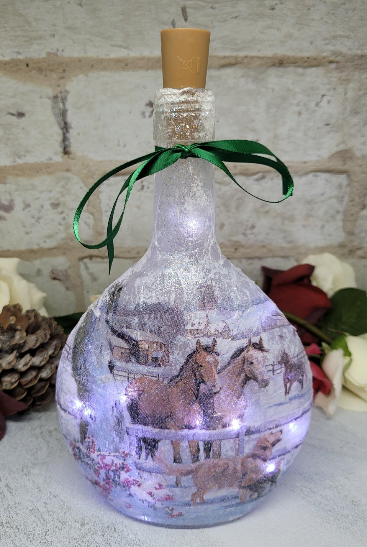 Decoupage Horse Bottle Lamp - Quantock Inspiration