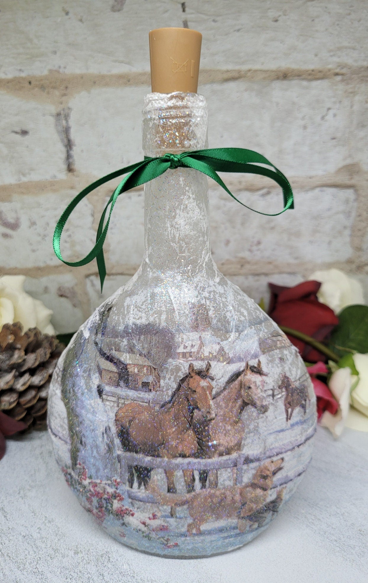 Decoupage Horse Bottle Lamp - Quantock Inspiration