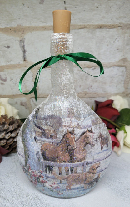 Decoupage Horse Bottle Lamp - Quantock Inspiration