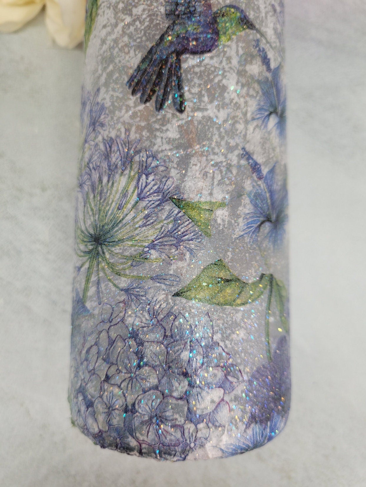 Decoupage Hummingbird Bottle Lamp - Quantock Inspiration