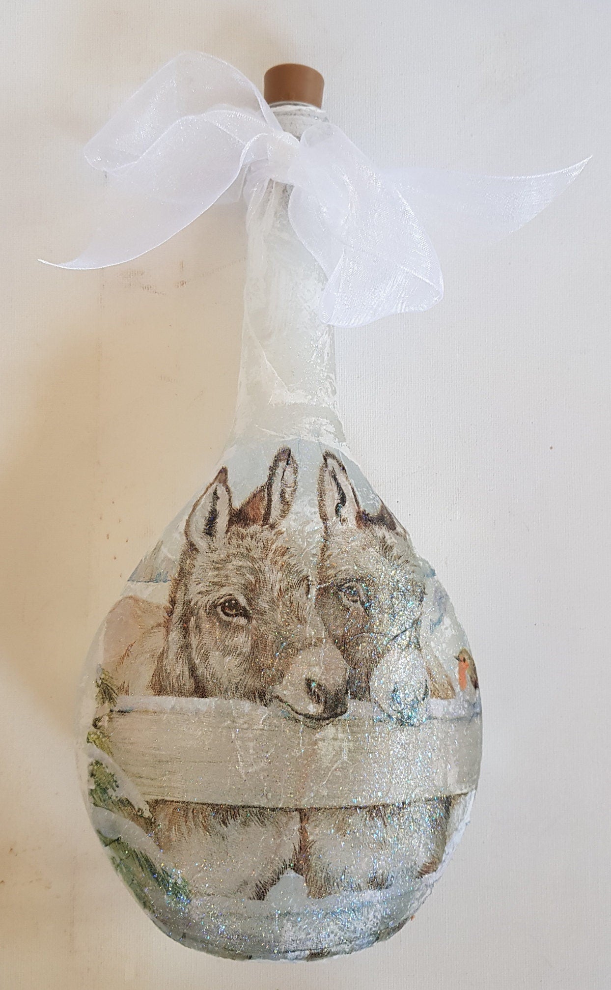 Decoupage Light Up Donkey Bottle - Quantock Inspiration