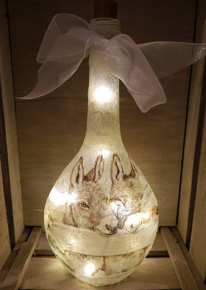 Decoupage Light Up Donkey Bottle - Quantock Inspiration