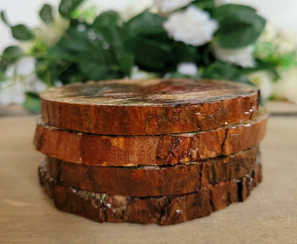 Decoupage Natural Wood Slice Squirrel Coasters - Quantock Inspiration
