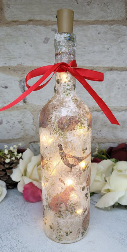 Decoupage Nature Bottle Lamp - Quantock Inspiration