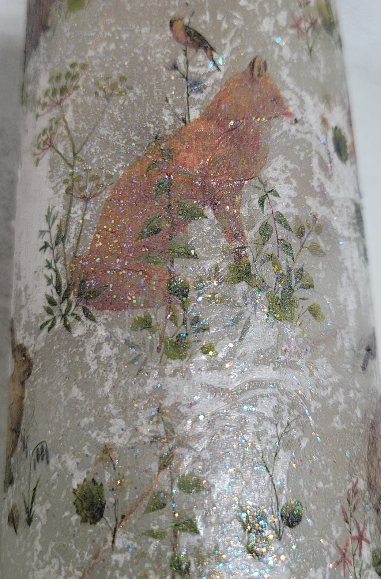 Decoupage Nature Bottle Lamp - Quantock Inspiration