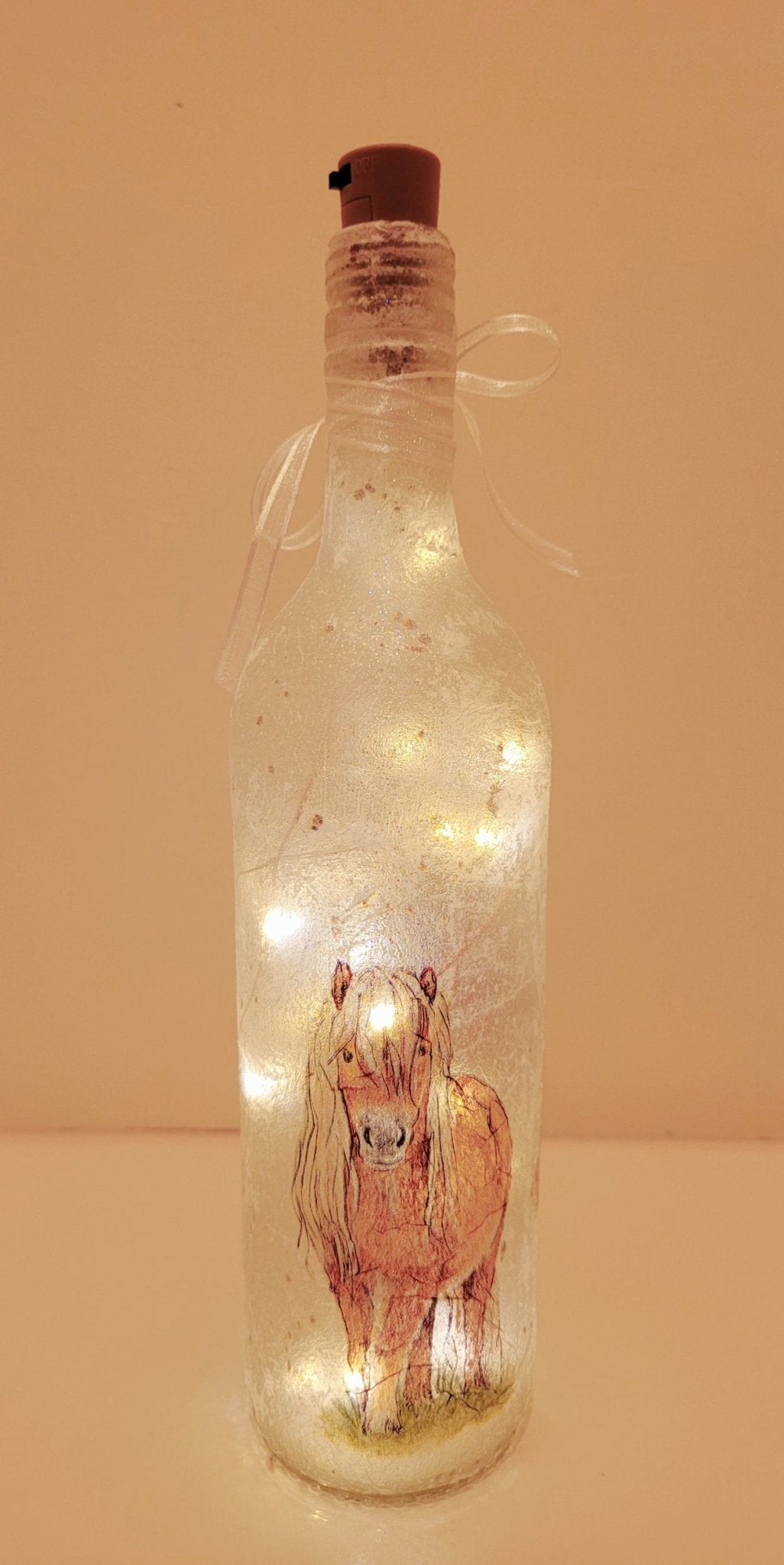 Decoupage Pony Bottle Lamp - Quantock Inspiration