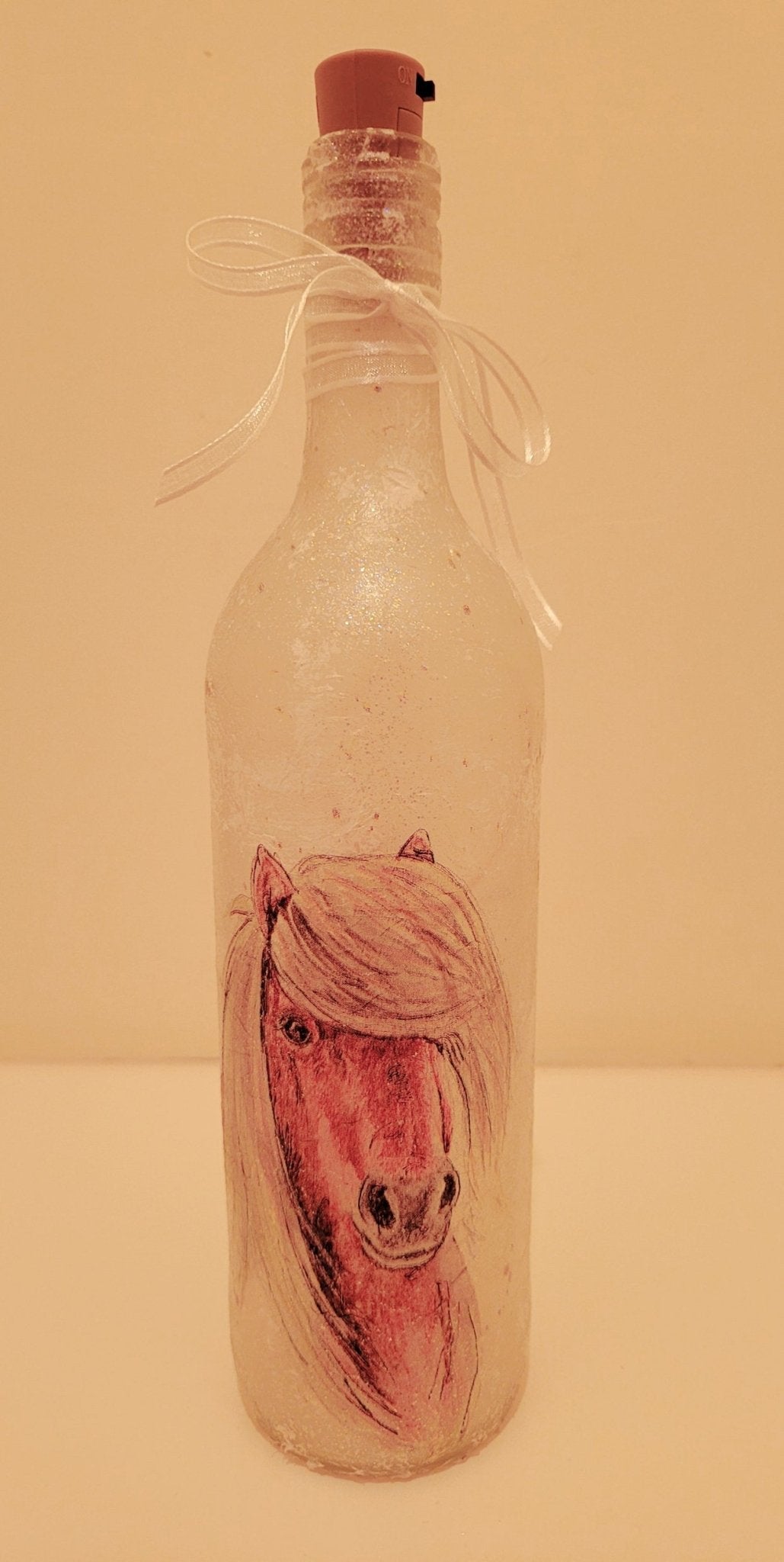 Decoupage Pony Bottle Lamp - Quantock Inspiration