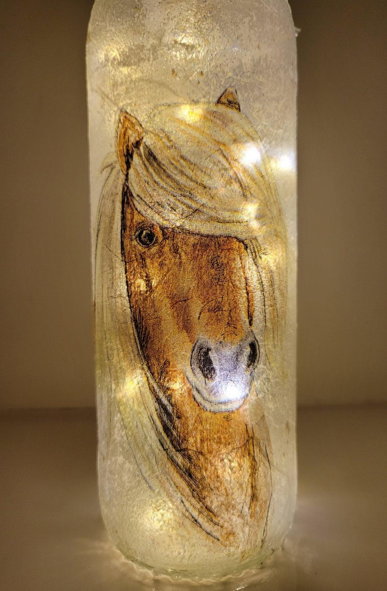 Decoupage Pony Bottle Lamp - Quantock Inspiration