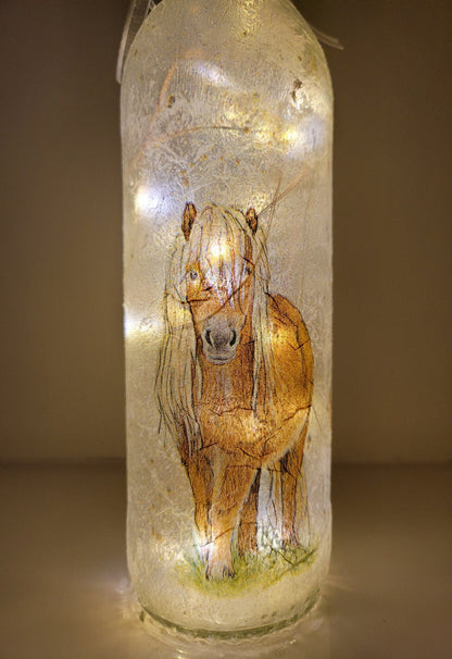 Decoupage Pony Bottle Lamp - Quantock Inspiration