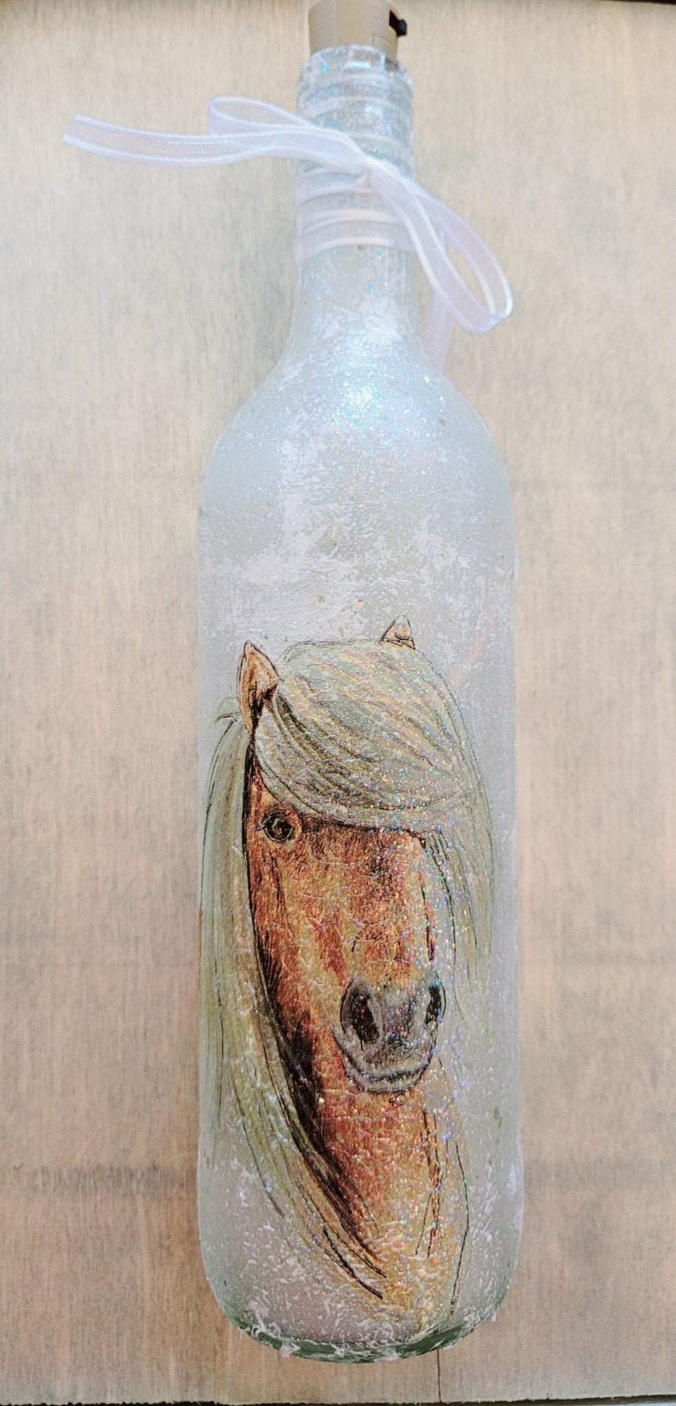 Decoupage Pony Bottle Lamp - Quantock Inspiration