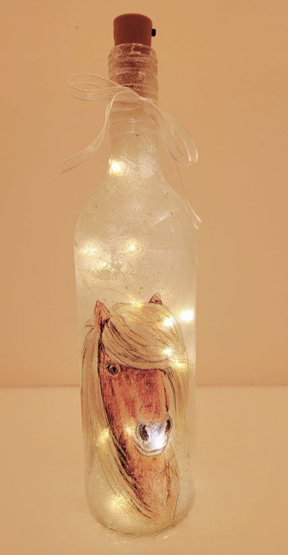 Decoupage Pony Bottle Lamp - Quantock Inspiration