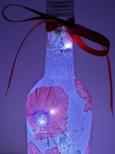 Load image into Gallery viewer, Decoupage Poppy Light Up Wine Bottle - Quantock Inspiration
