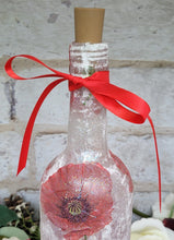 Load image into Gallery viewer, Decoupage Poppy Light Up Wine Bottle - Quantock Inspiration

