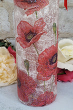 Load image into Gallery viewer, Decoupage Poppy Light Up Wine Bottle - Quantock Inspiration
