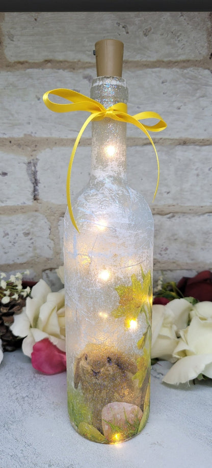 Decoupage Rabbit Bottle Lamp - Quantock Inspiration