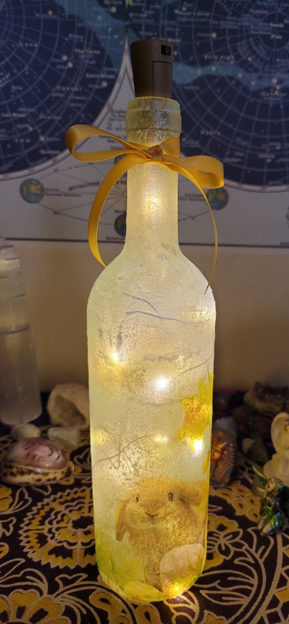 Decoupage Rabbit Bottle Lamp - Quantock Inspiration