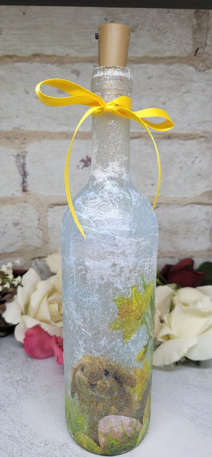 Decoupage Rabbit Bottle Lamp - Quantock Inspiration