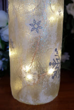 Load image into Gallery viewer, Decoupage Snowflake Light Up Bottle Lamp - Quantock Inspiration
