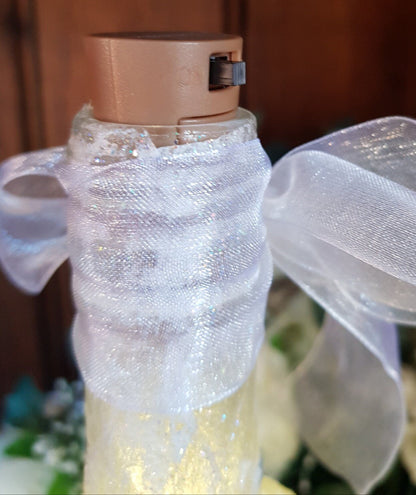 Decoupage Snowflake Light Up Bottle Lamp - Quantock Inspiration